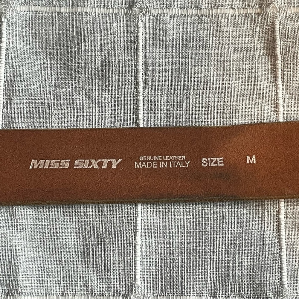 Miss Sixty Vintage Leather Italy Chunky Belt Buckle Sz M - Picture 7 of 13